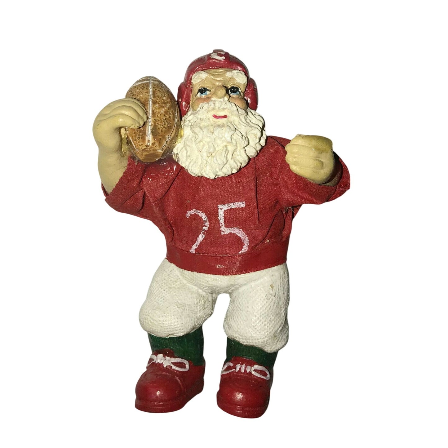 FOOTBALL Player SANTA CLAUS (#25!) Christmas Tree Ornament - Holidays