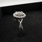 1/4 Ct Lab Grown Diamond Cluster Twisted Shank Ring - SIze 7 - Sterling Silver A+ Stuff  A+ Stuff Diamond Ring
