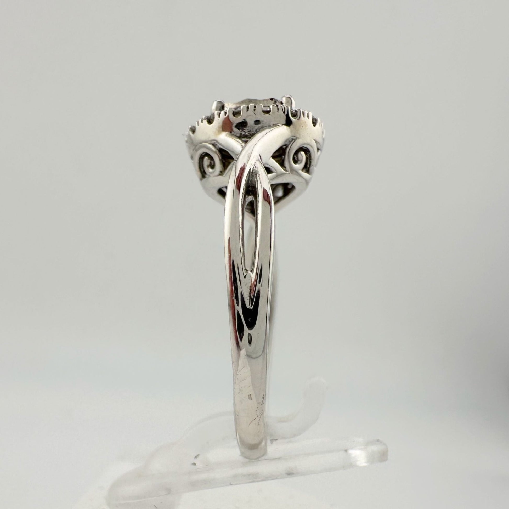 1/4 Ct Lab Grown Diamond Cluster Twisted Shank Ring - SIze 7 - Sterling Silver A+ Stuff  A+ Stuff Diamond Ring