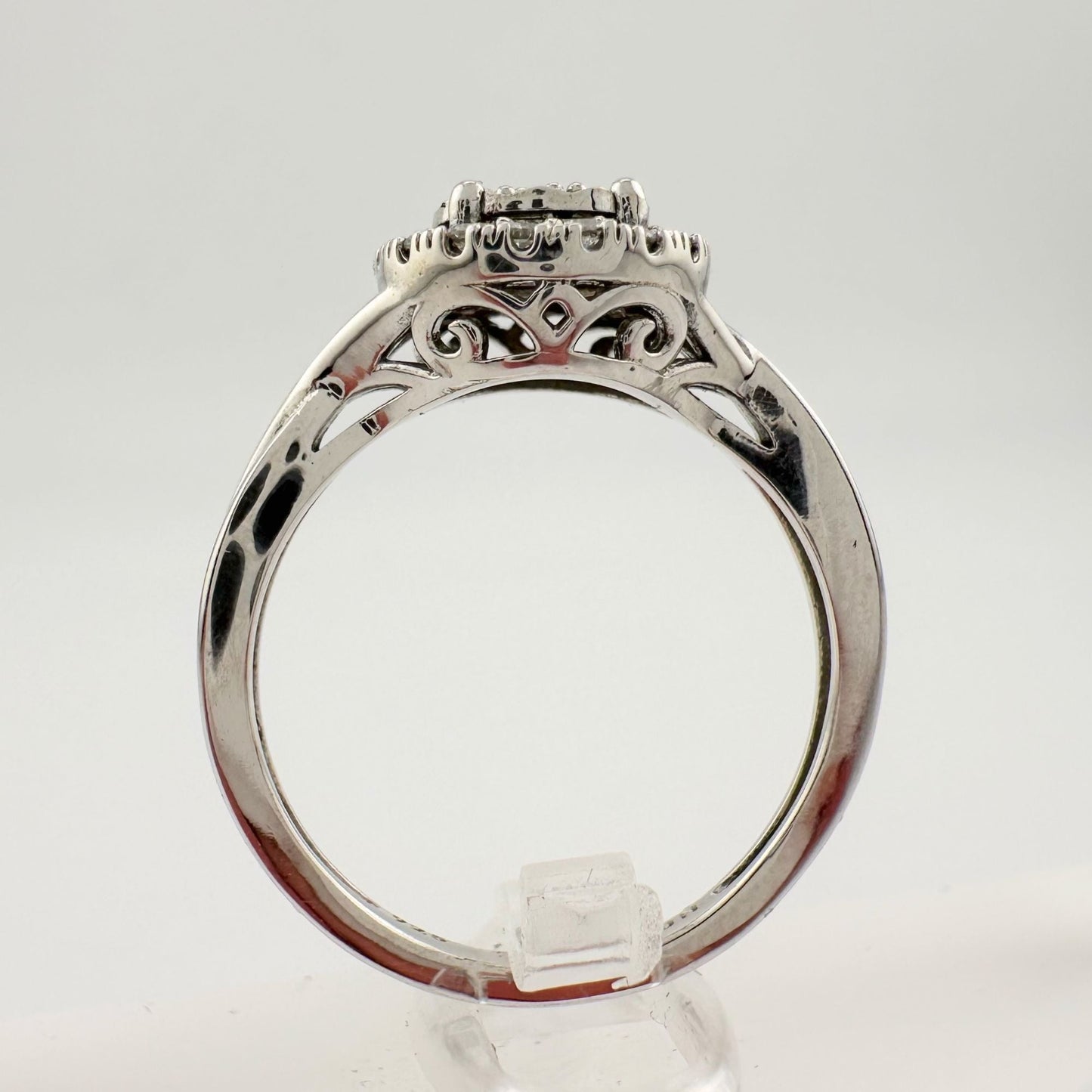 1/4 Ct Lab Grown Diamond Cluster Twisted Shank Ring - SIze 7 - Sterling Silver A+ Stuff  A+ Stuff Diamond Ring