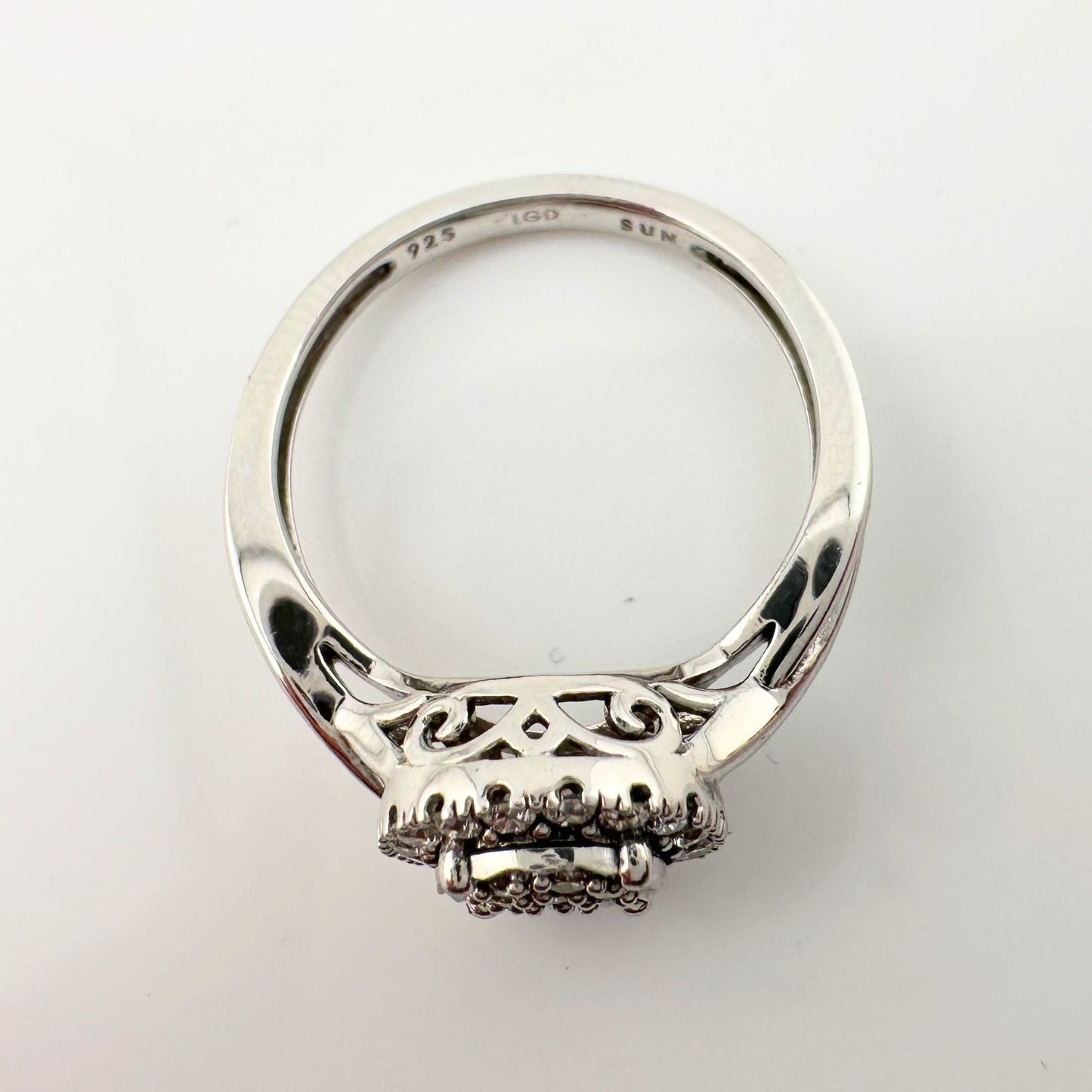 1/4 Ct Lab Grown Diamond Cluster Twisted Shank Ring - SIze 7 - Sterling Silver A+ Stuff  A+ Stuff Diamond Ring
