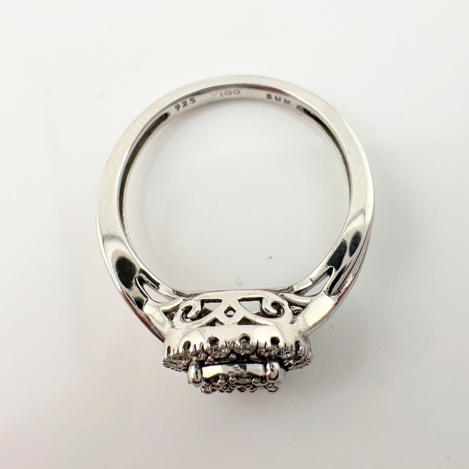 1/4 Ct Lab Grown Diamond Cluster Twisted Shank Ring - SIze 7 - Sterling Silver A+ Stuff  A+ Stuff Diamond Ring