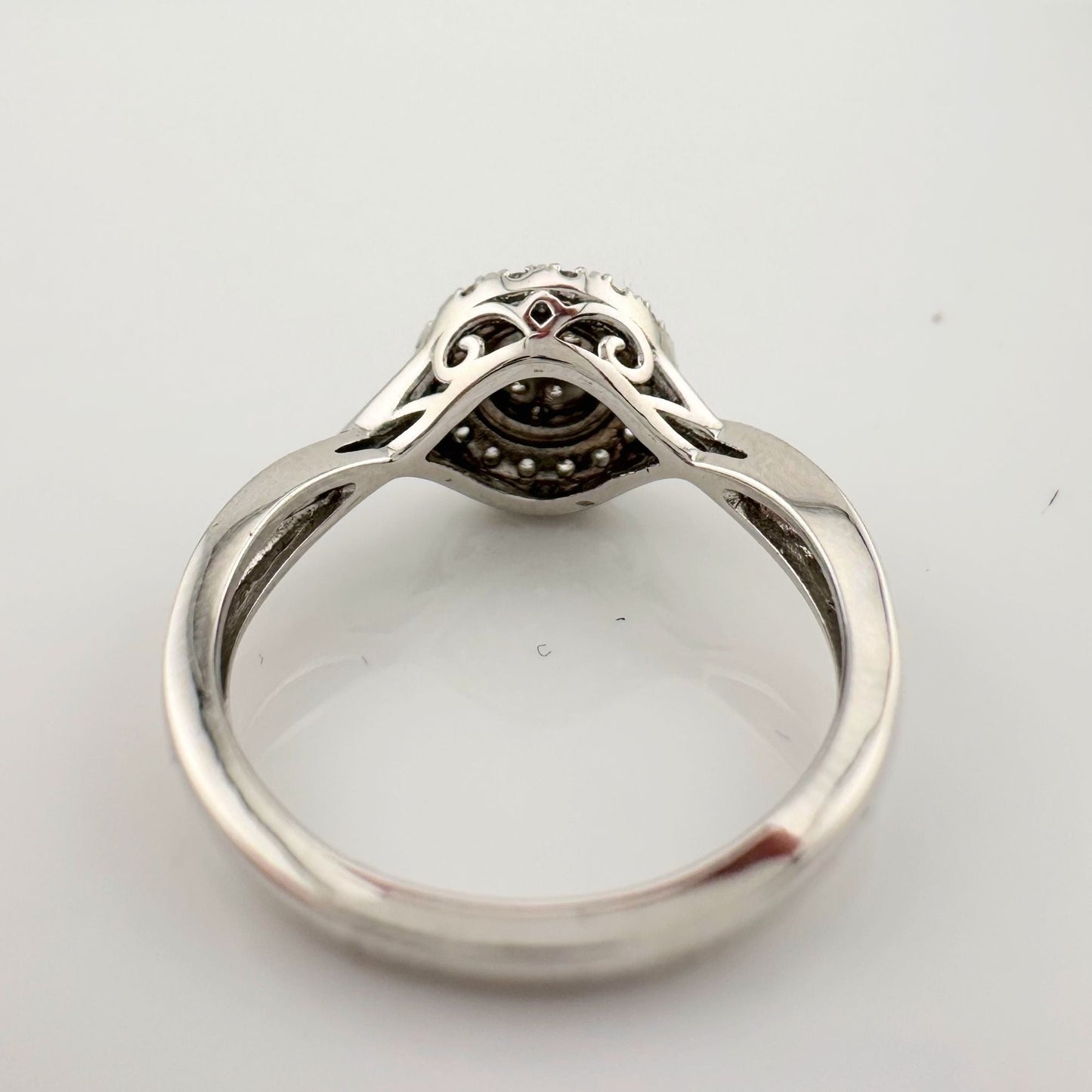 1/4 Ct Lab Grown Diamond Cluster Twisted Shank Ring - SIze 7 - Sterling Silver A+ Stuff  A+ Stuff Diamond Ring