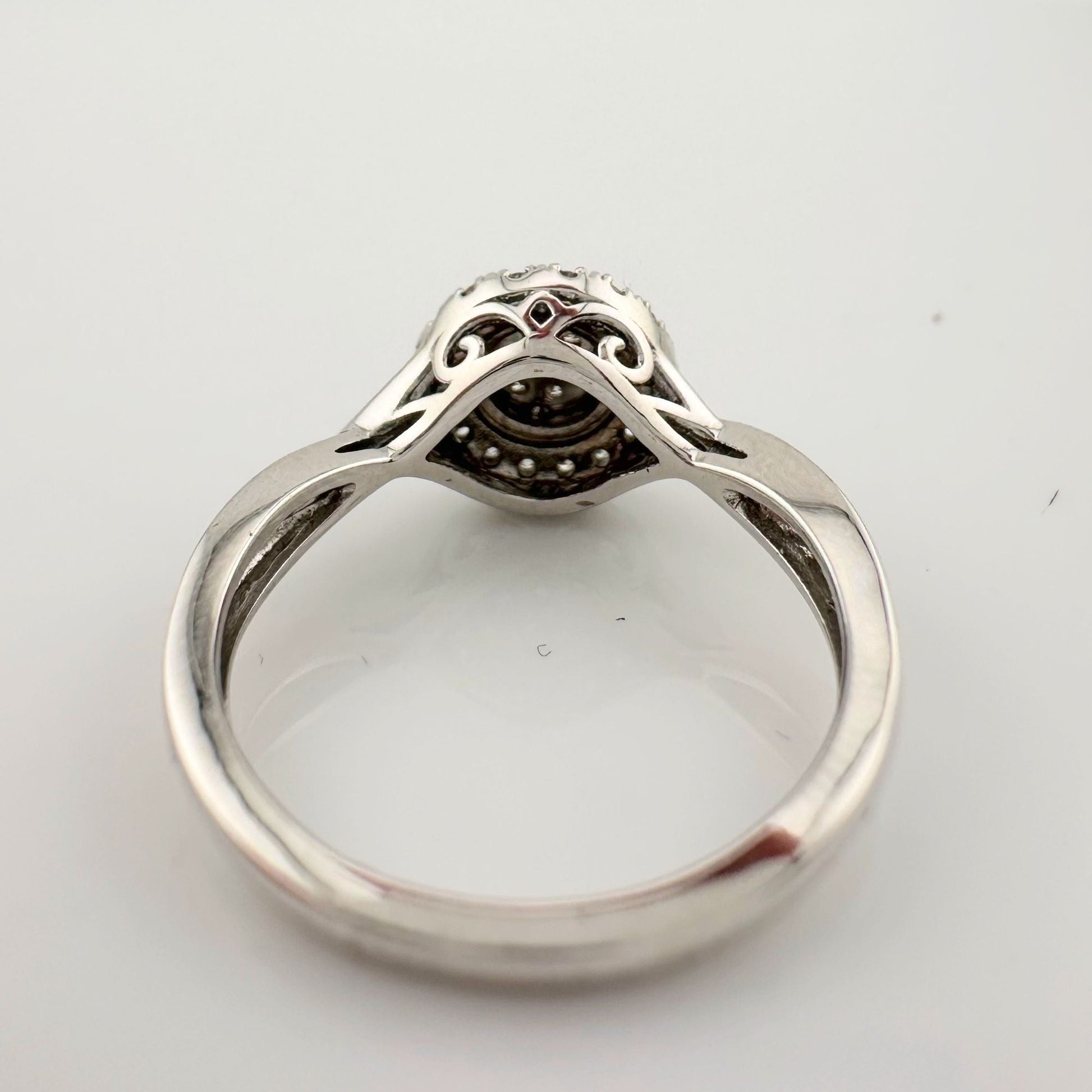 1/4 Ct Lab Grown Diamond Cluster Twisted Shank Ring - SIze 7 - Sterling Silver A+ Stuff  A+ Stuff Diamond Ring