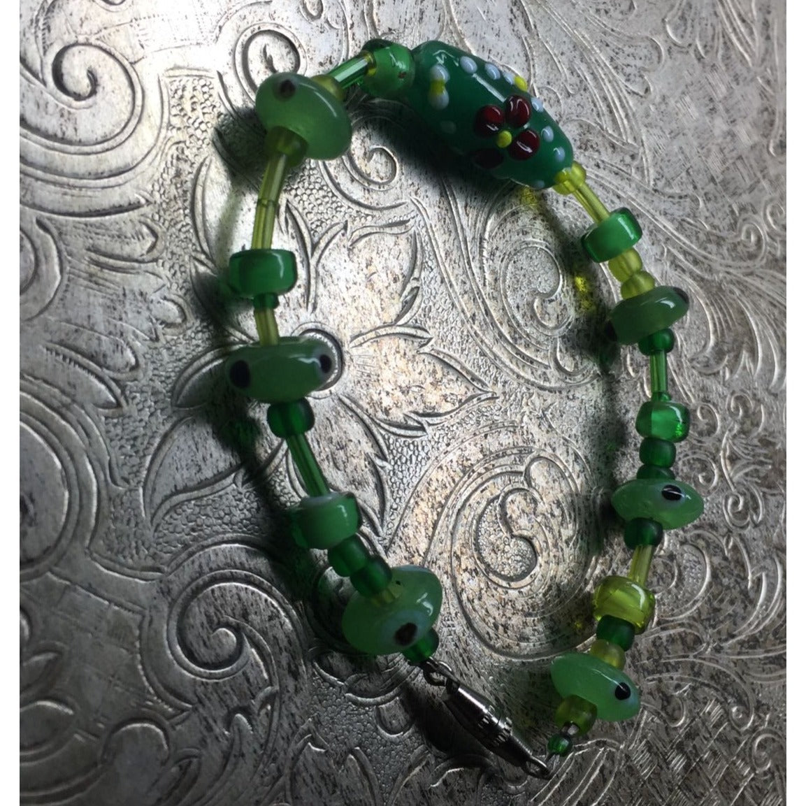 Women's/Girl's Green Beaded Bracelet