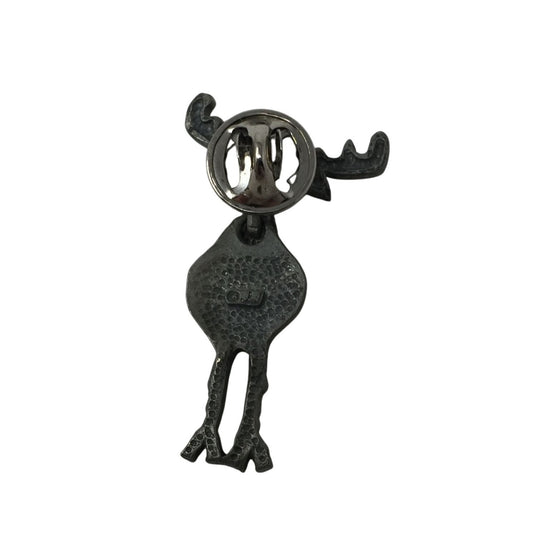 Vintage Silver Tone Moose Pin - Marked JJ on the back