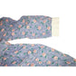 Long sleeve with blue floral print fabric and white ribbed cuff