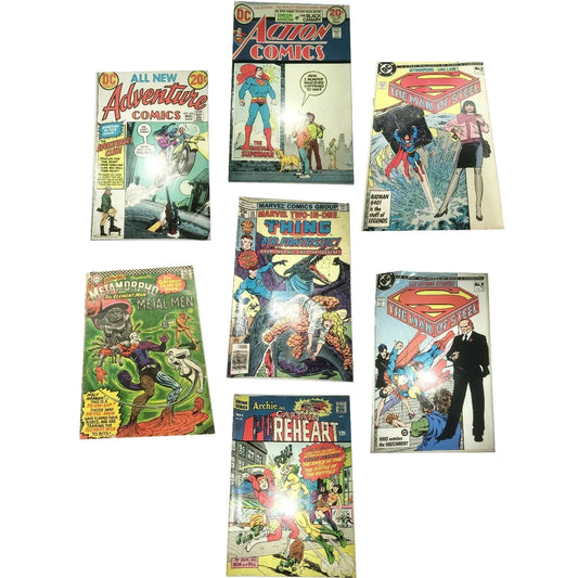 Classic Comic Mixed Lot ARCHIE, Adventure Comics, SUPERMAN, Thing Action Comics  A+ Stuff comic books