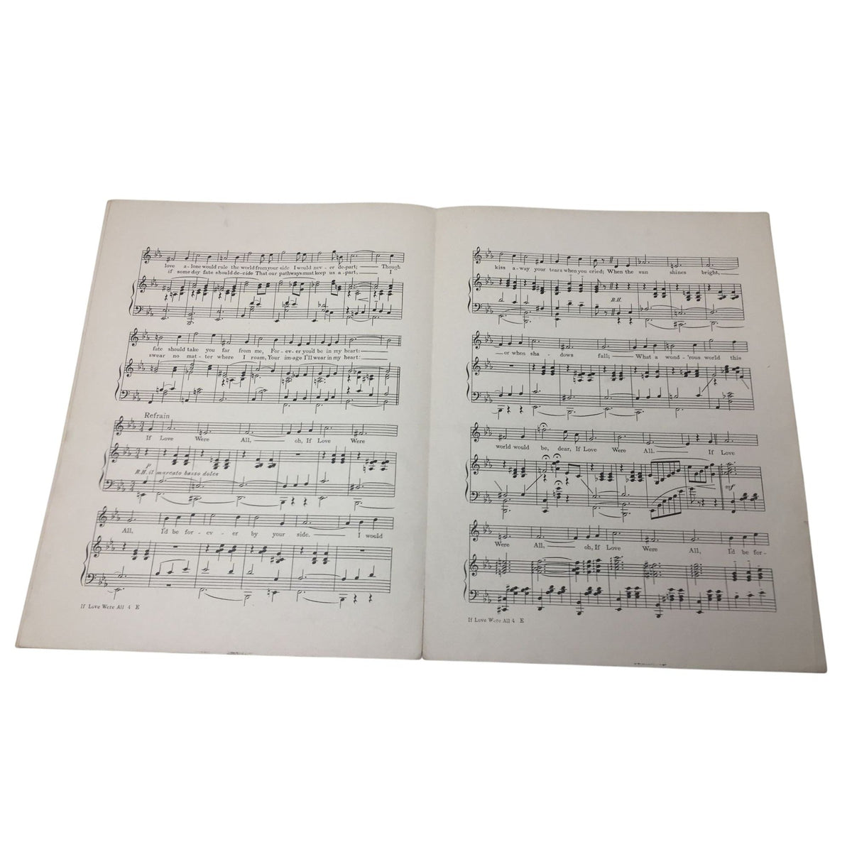 Vintage 1922 sheet music cover for the song "If Love Were All" A+ Stuff  A+ Stuff SHEET MUSIC