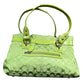 COACH Lime Green PENELOPE Jacquard Signature Shopper Satchel