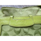 COACH Lime Green PENELOPE Jacquard Signature Shopper Satchel