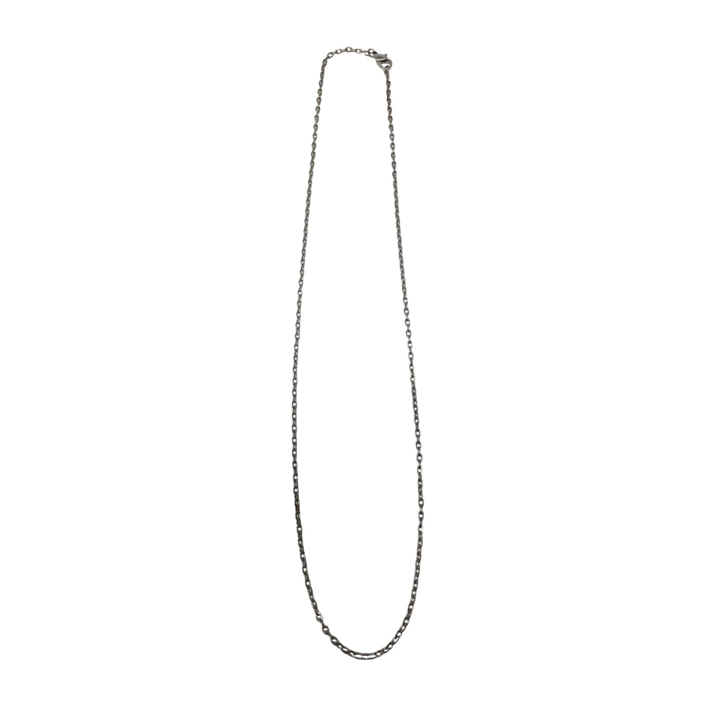 Unisex Silver Tone Chain Necklace with Clasp