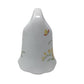 Vintage White Porcelain Hand Bell with Floral Print on both sides