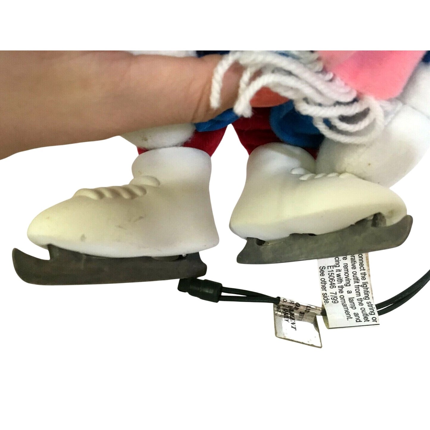 LUCY - Charlie Brown Christmas - Animated Plush w Ice Skate - Plugs into Light Set - Blue Outfit Pink & Blue Scarf & Hat