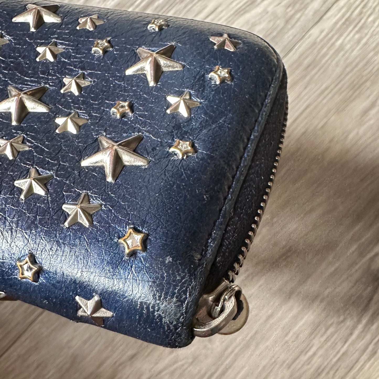 Jimmy Choo Blue Star Studded Long Wallet