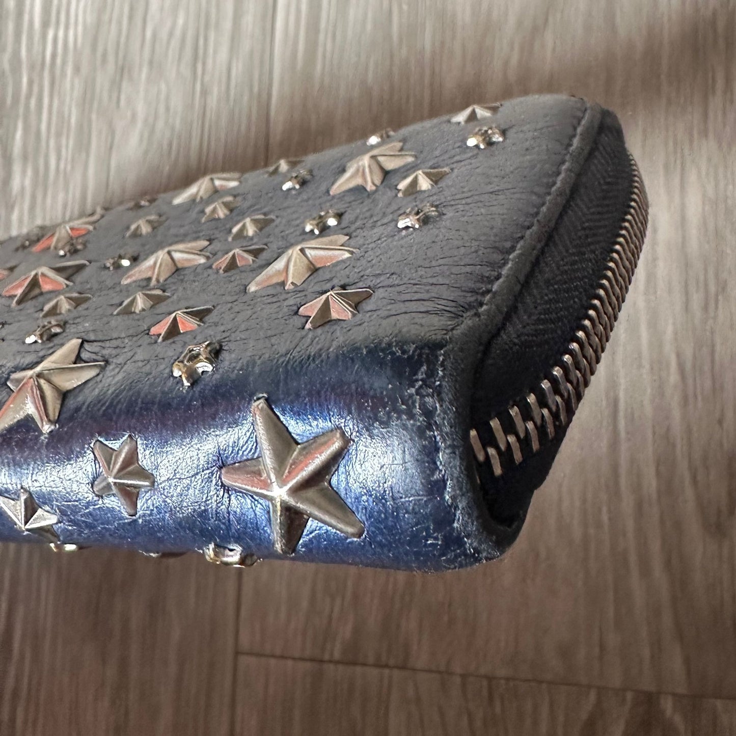 Jimmy Choo Blue Star Studded Long Wallet