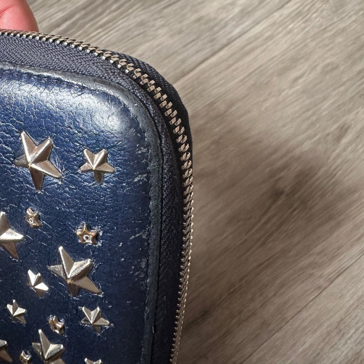 Jimmy Choo Blue Star Studded Long Wallet