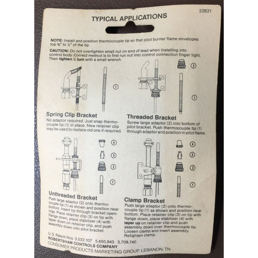 Thermocouple Universal Replacement New in Box