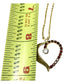 Heart Pendant on thin chain Gold Plate Heart Necklace with  Red & White Stones