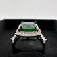 3.66ct Lab Created Emerald and White Gemstone Ring Size 7