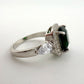 3.66ct Lab Created Emerald and White Gemstone Ring Size 7