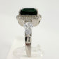 3.66ct Lab Created Emerald and White Gemstone Ring Size 7