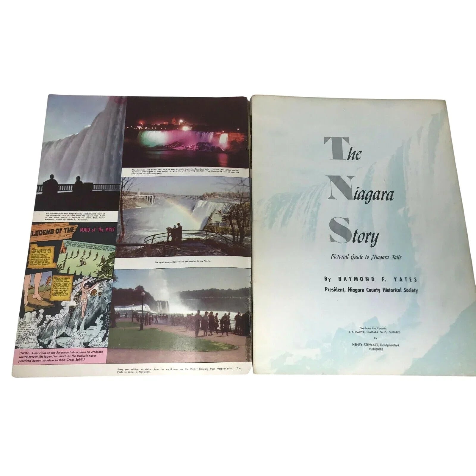 The NIAGARA STORY Pictorial Guide to Niagara Falls R Yates 1954 R Yates  A+ Stuff Books