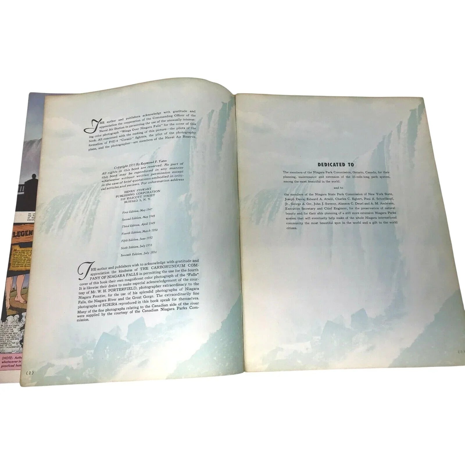 The NIAGARA STORY Pictorial Guide to Niagara Falls R Yates 1954 R Yates  A+ Stuff Books