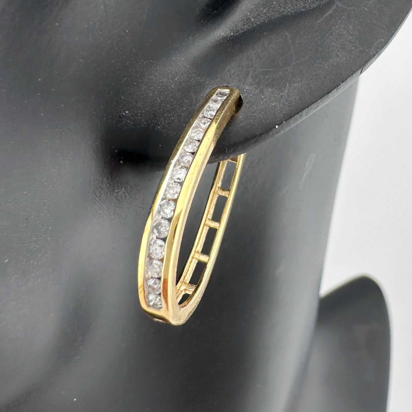 1/2 Carat Diamond Hoop Earrings- Beautiful!