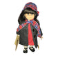 GUSTEL WEID Vinyl Doll PAULINE Brunette in Jacket w Plaid Scarf  Made in Germany