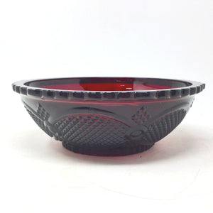 Vintage Avon 1876 Cape Cod Ruby Red Glass Serving Bowl  (9.75")