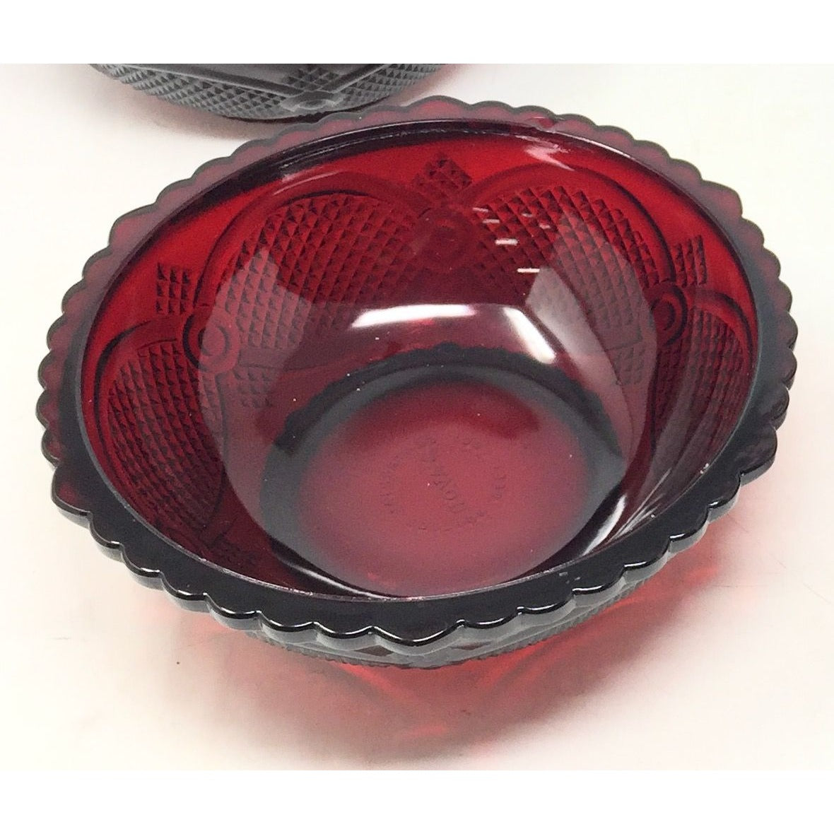 Vintage Avon 1876 Cape Cod Ruby Red Glass Serving Bowl  (9.75") Avon  A+ Stuff Drinking, Dining & More