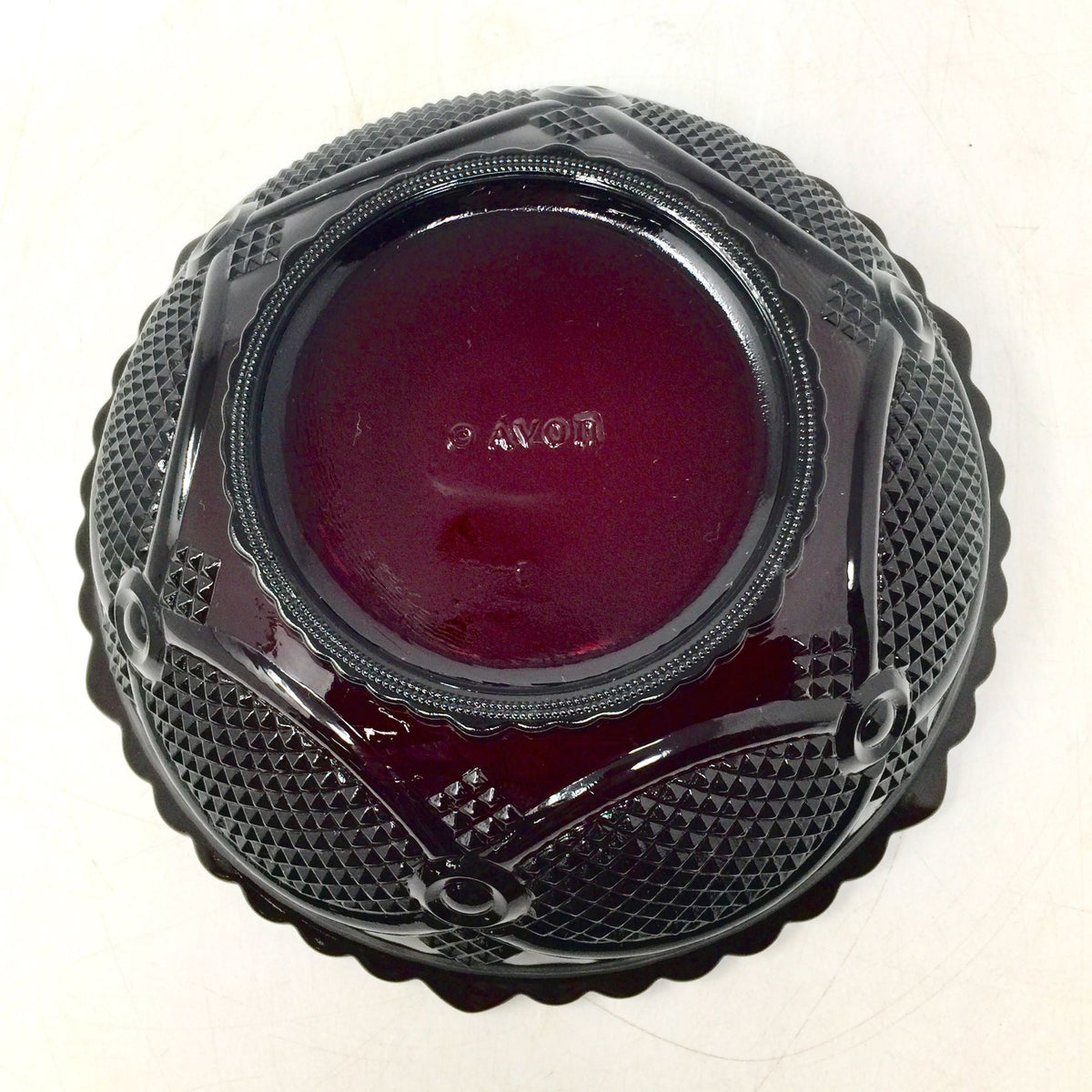 Vintage Avon 1876 Cape Cod Ruby Red Glass Serving Bowl  (9.75") Avon  A+ Stuff Drinking, Dining & More