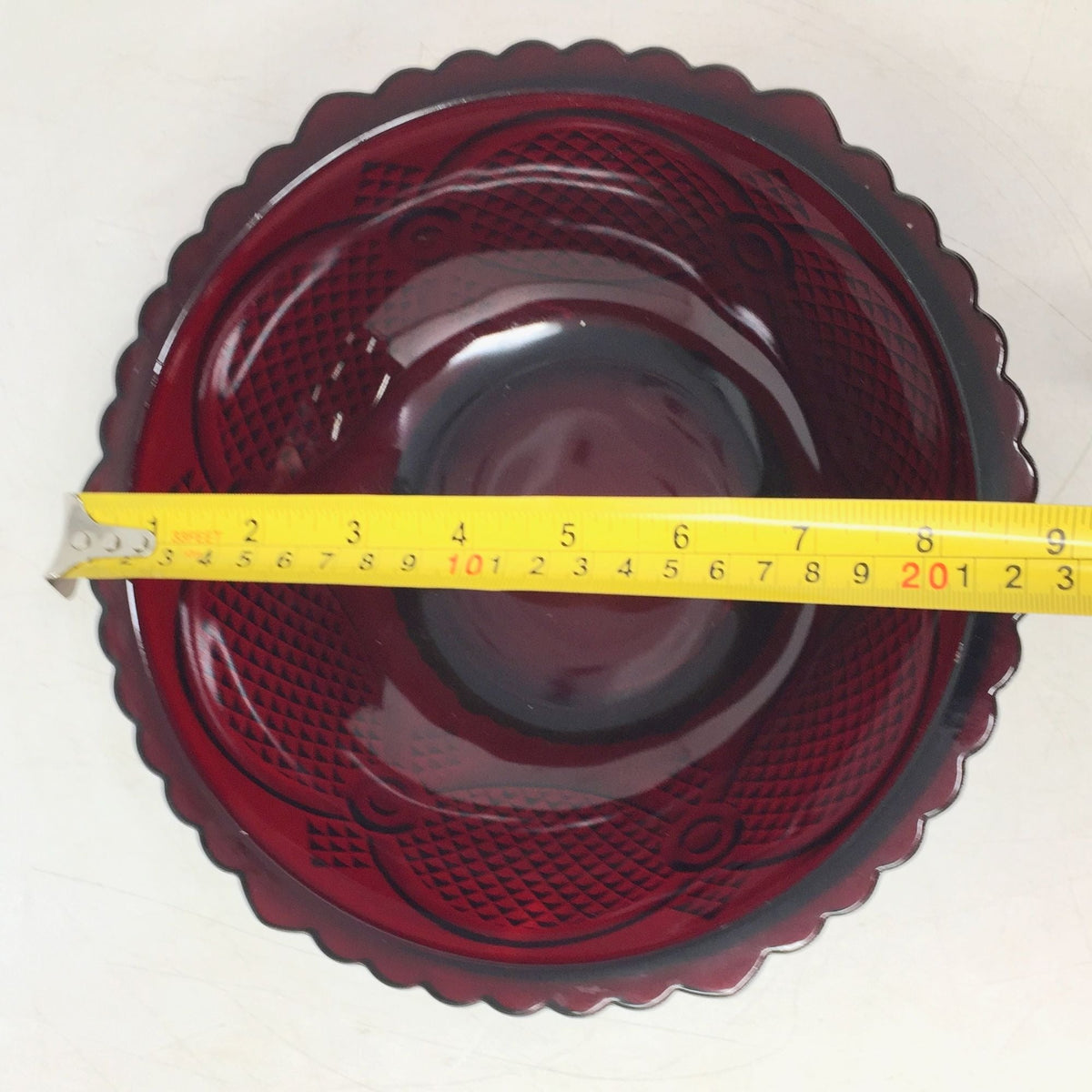 Vintage Avon 1876 Cape Cod Ruby Red Glass Serving Bowl  (9.75") Avon  A+ Stuff Drinking, Dining & More