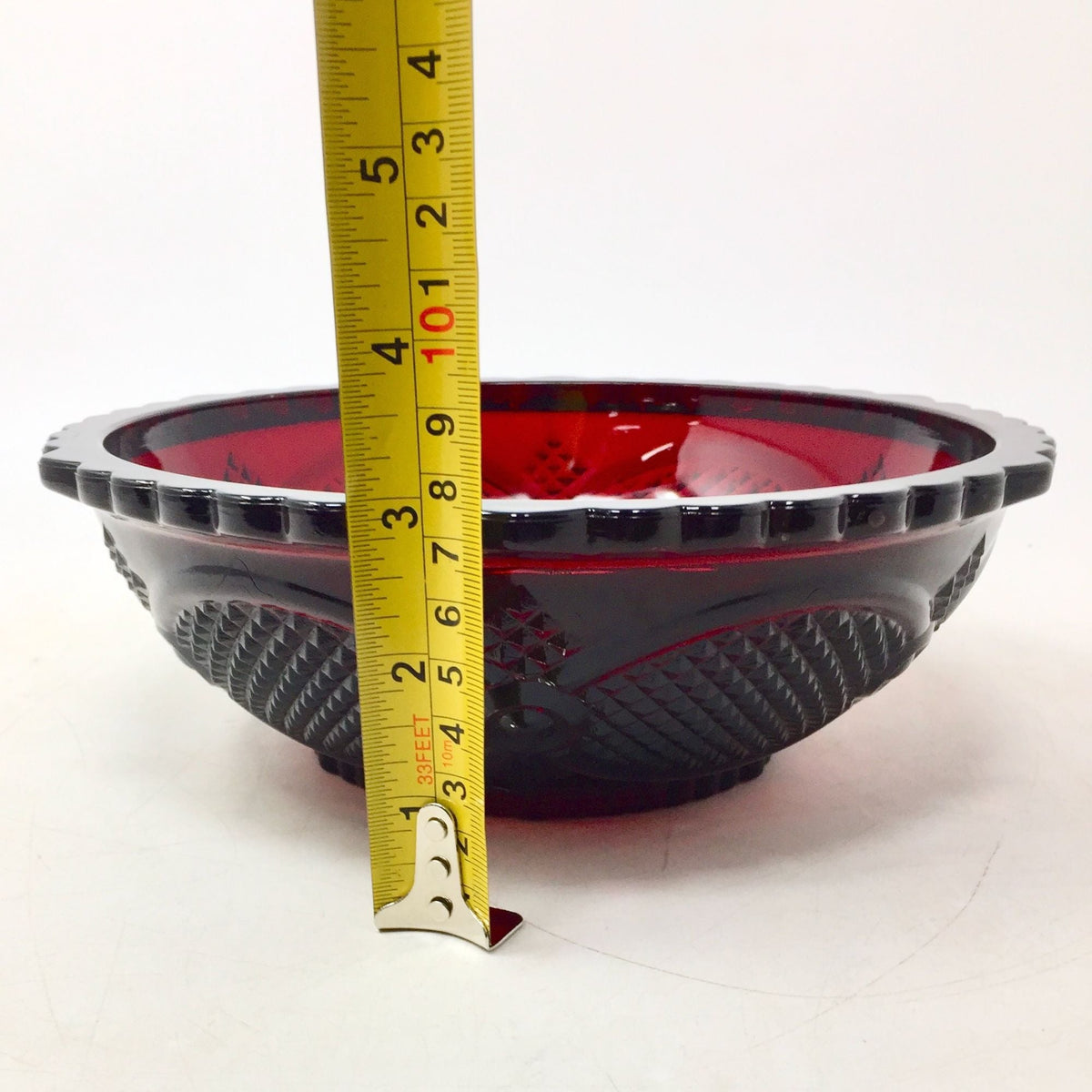 Vintage Avon 1876 Cape Cod Ruby Red Glass Serving Bowl  (9.75") Avon  A+ Stuff Drinking, Dining & More