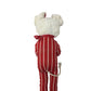 Vintage Christmas Stuffed Mouse Wearing Red and White Striped Pajamas