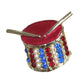 Vintage Patriotic Rhinestone Drum Brooch Pin Gold Tone Red White Blue July 4th Unbranded  A+ Stuff Antique Brooch