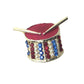 Vintage Patriotic Rhinestone Drum Brooch Pin Gold Tone Red White Blue July 4th Unbranded  A+ Stuff Antique Brooch