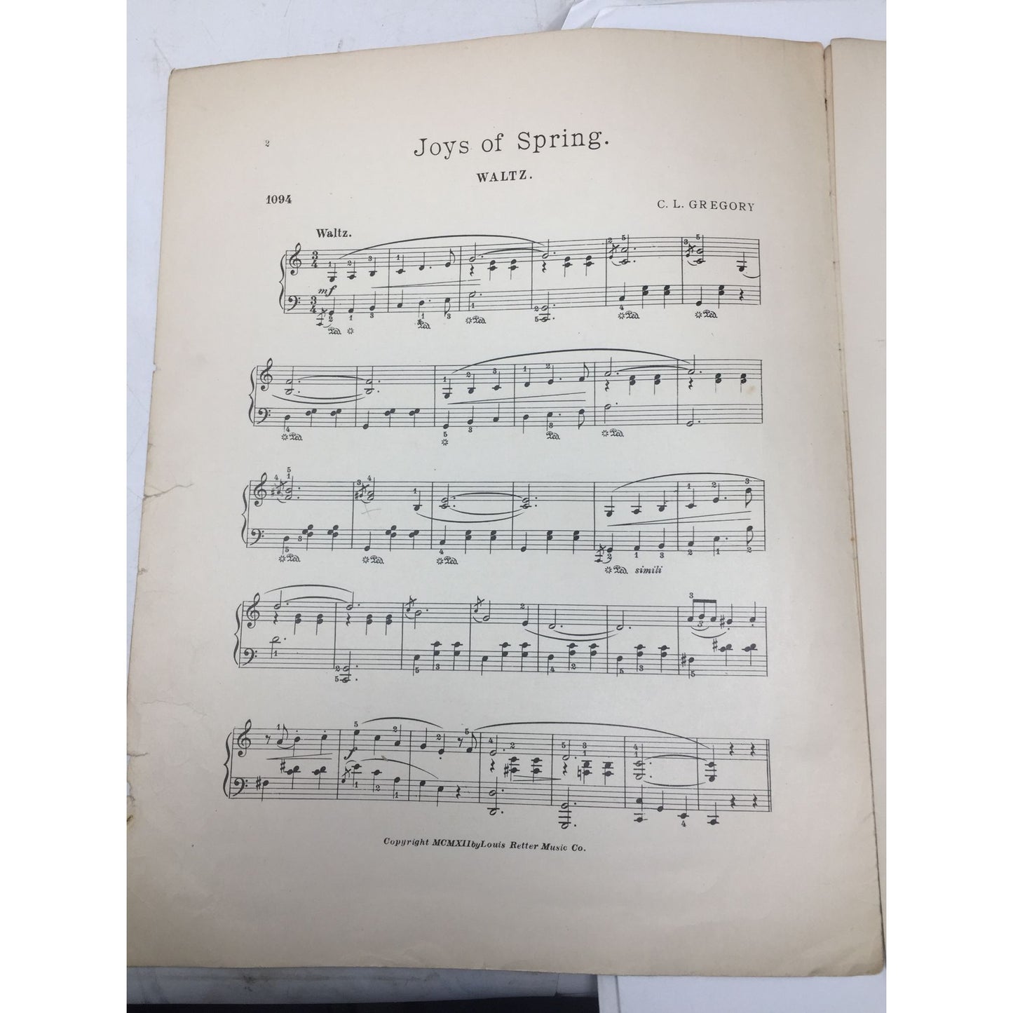 ''GREGORY SOLOS FOR THE PIANO'' SHEET MUSIC