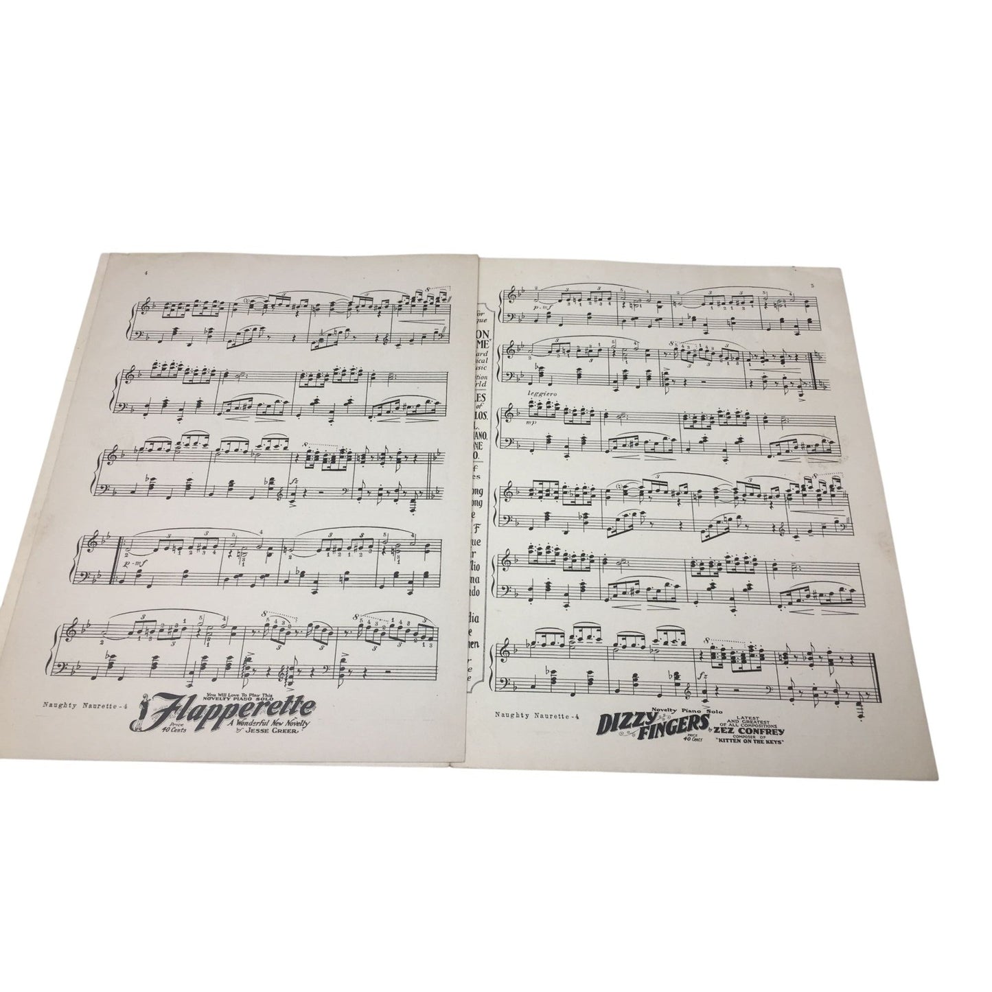 Vintage 1927 Novelty Piano Solo Sheet Music for "Naughty Naurette" Lew Pollack  A+ Stuff Sheet Music