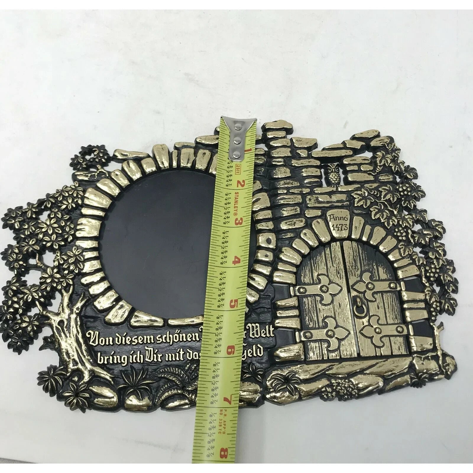 Vintage Souvenir Photo Frame w Man Pooping  Pfenning Behind Door - Bringin home "Big Money" from beautiful place Unbranded  A+ Stuff Souvenir