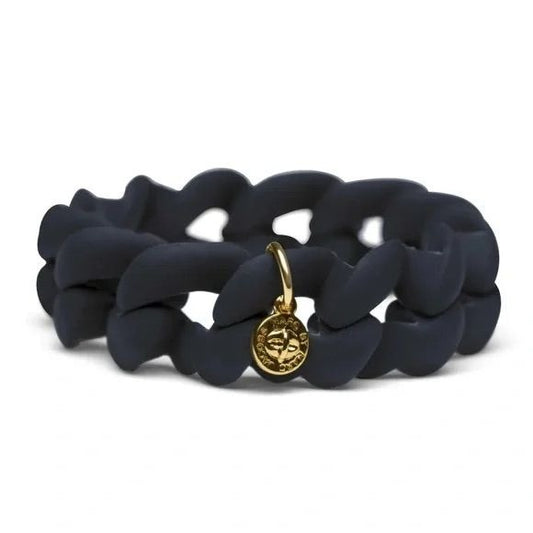 Marc by Marc Jacobs Black Rubber Bracelet with Turnlock Charm