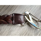 GUCCI Brown Braided Leather Belt with Caribiner Style Clasps