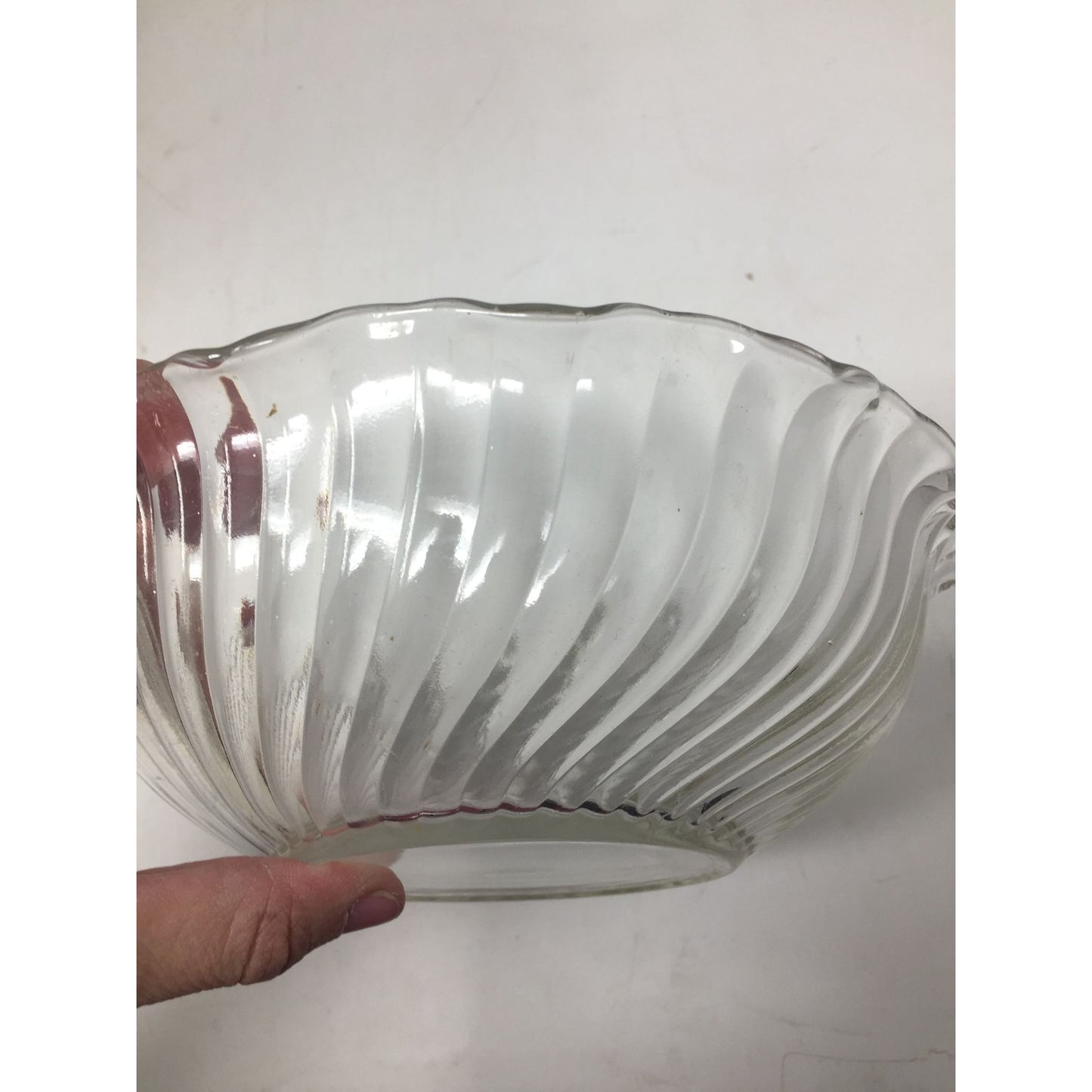 Vintage Clear Glass Bowl with Ruffled Edges - 7.5'' wide