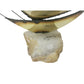 Mid-Century MODERN Brass SAILBOAT Sculpture QUARTZ Base (Signed on Top of Base) --  A+ Stuff Sculptures & Statues