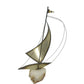 Mid-Century MODERN Brass SAILBOAT Sculpture QUARTZ Base (Signed on Top of Base) --  A+ Stuff Sculptures & Statues