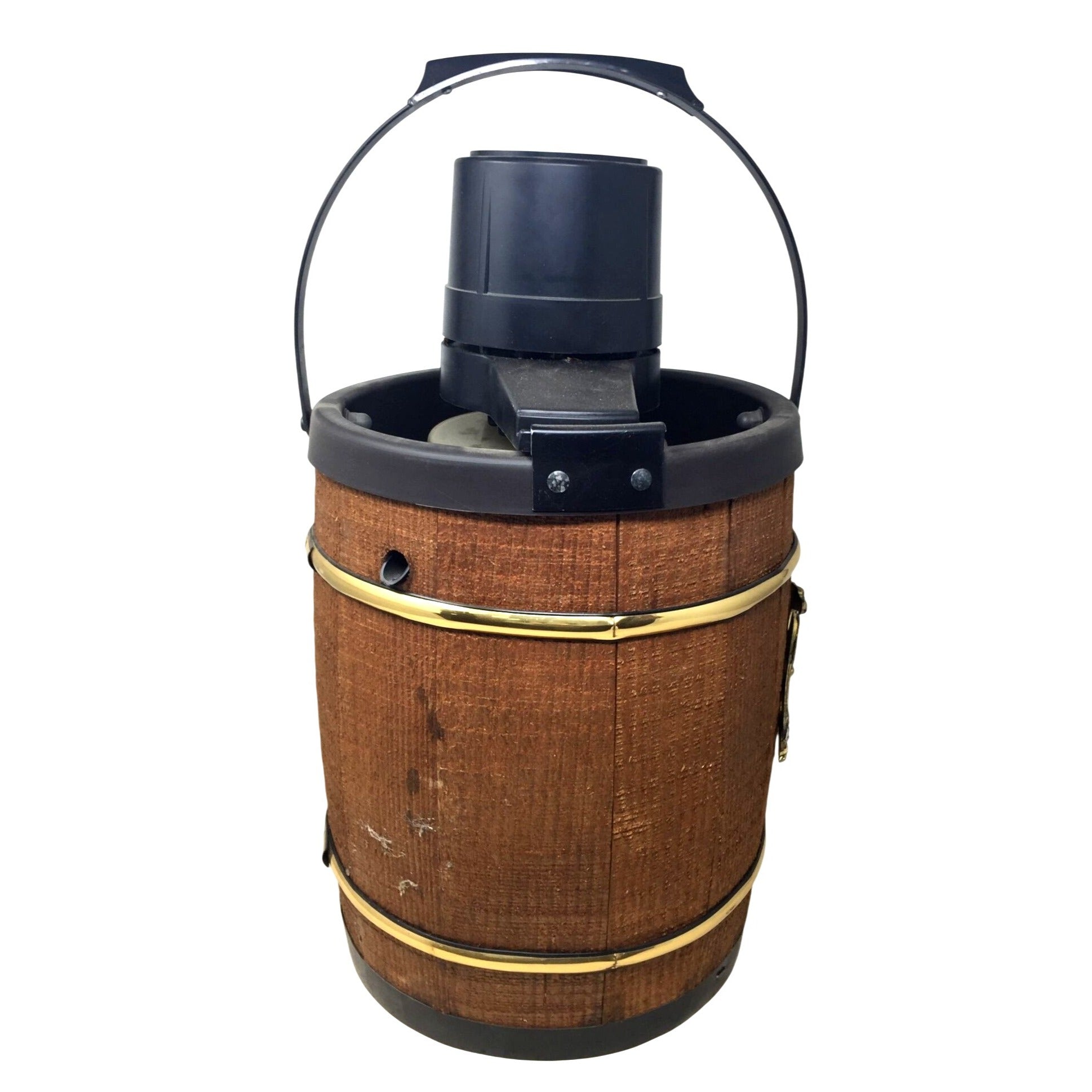 Vintage Electric Wooden Barrel Ice Cream Freezer Maker Churn with Gold Eagle -  A+ Stuff