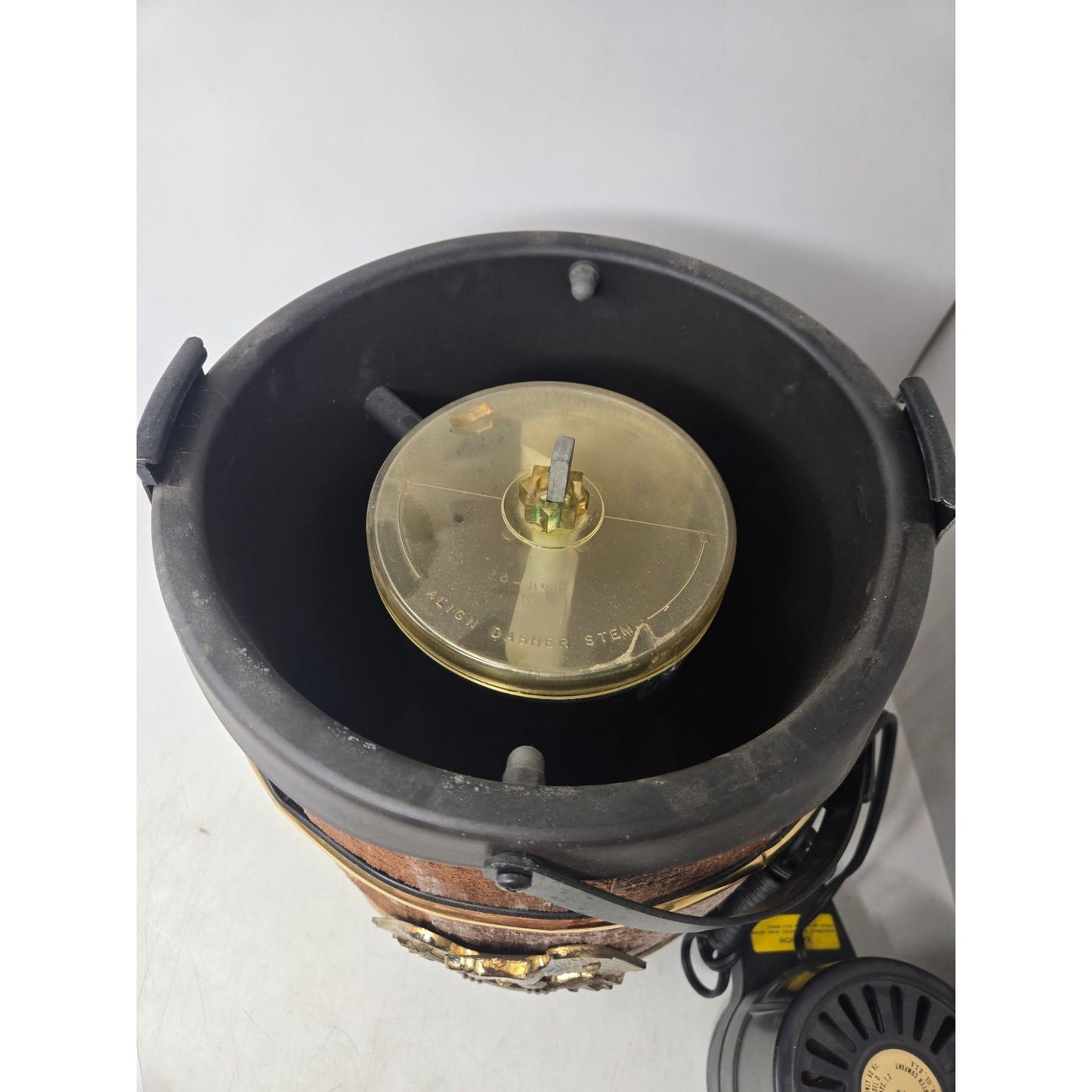 Vintage Electric Wooden Barrel Ice Cream Freezer Maker Churn with Gold Eagle -  A+ Stuff