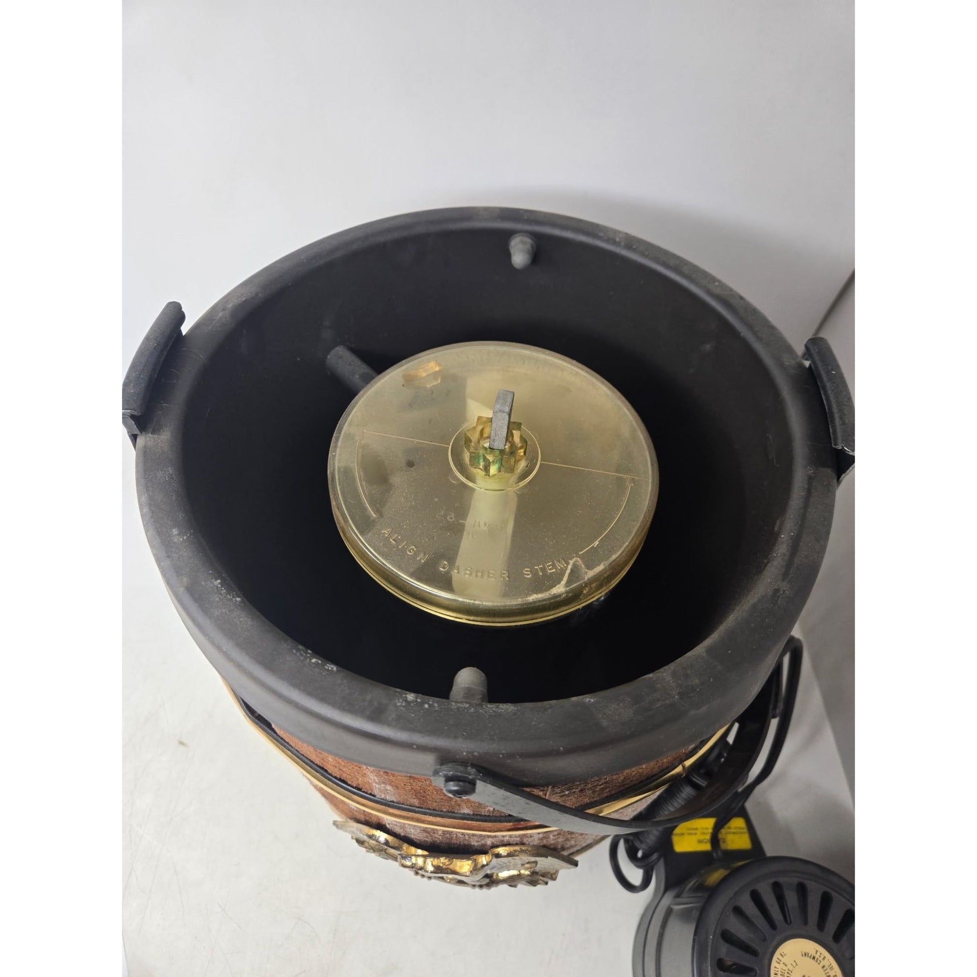 Vintage Electric Wooden Barrel Ice Cream Freezer Maker Churn with Gold Eagle -  A+ Stuff