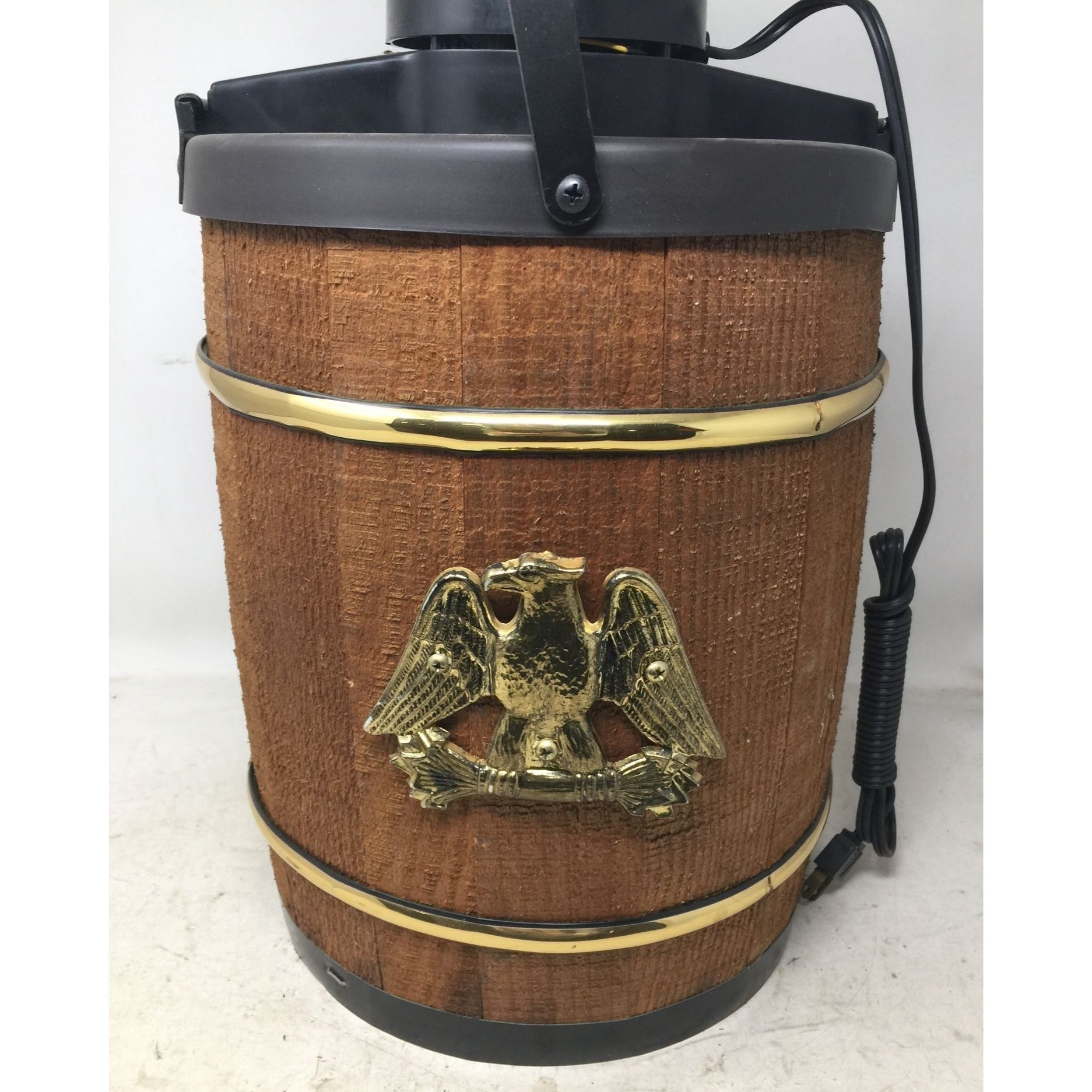 Vintage Electric Wooden Barrel Ice Cream Freezer Maker Churn with Gold Eagle -  A+ Stuff